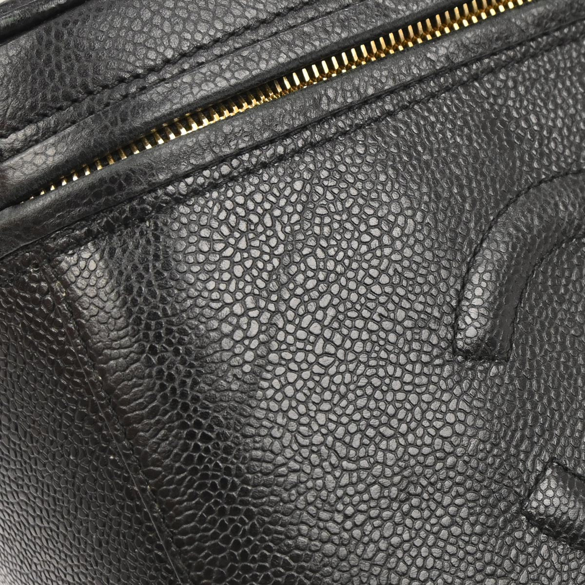 Chanel 1996-1997 Black Caviar Skin Vanity 2way Shoulder Handbag