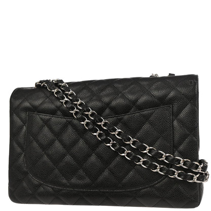 Chanel 2006-2008 Black Caviar Skin Jumbo Shoulder Bag