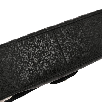 Chanel 2006-2008 Black Caviar Skin Jumbo Shoulder Bag