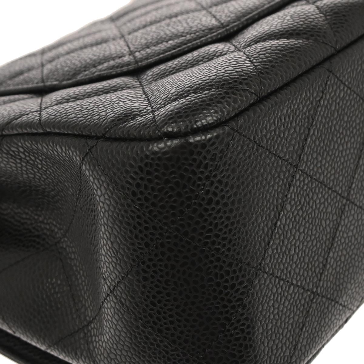 Chanel 2006-2008 Black Caviar Skin Jumbo Shoulder Bag