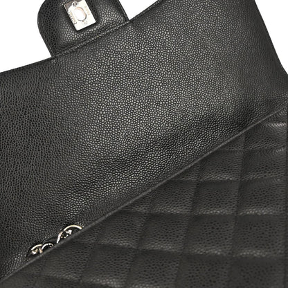 Chanel 2006-2008 Black Caviar Skin Jumbo Shoulder Bag