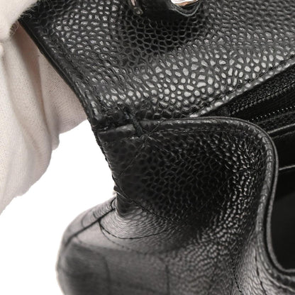 Chanel 2006-2008 Black Caviar Skin Jumbo Shoulder Bag