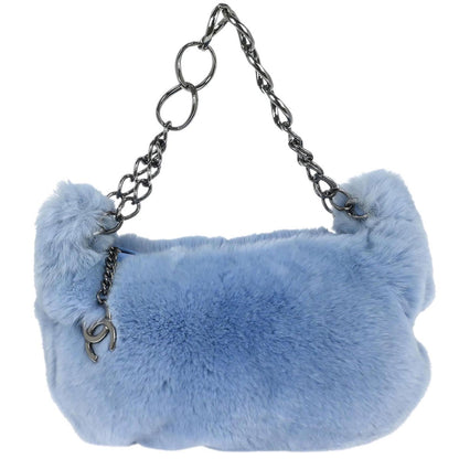 Chanel * Blue Lapin Fur Handbag