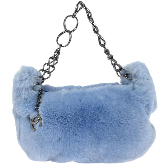 Chanel * Blue Lapin Fur Handbag