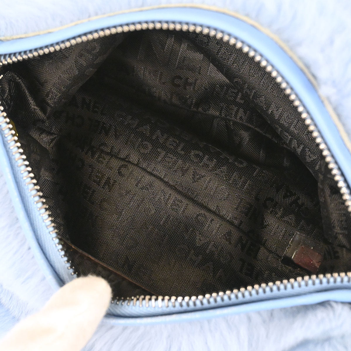 Chanel * Blue Lapin Fur Handbag