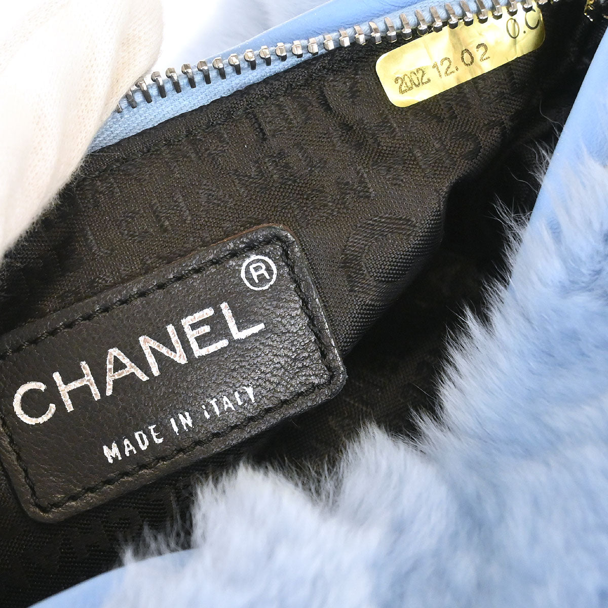 Chanel * Blue Lapin Fur Handbag
