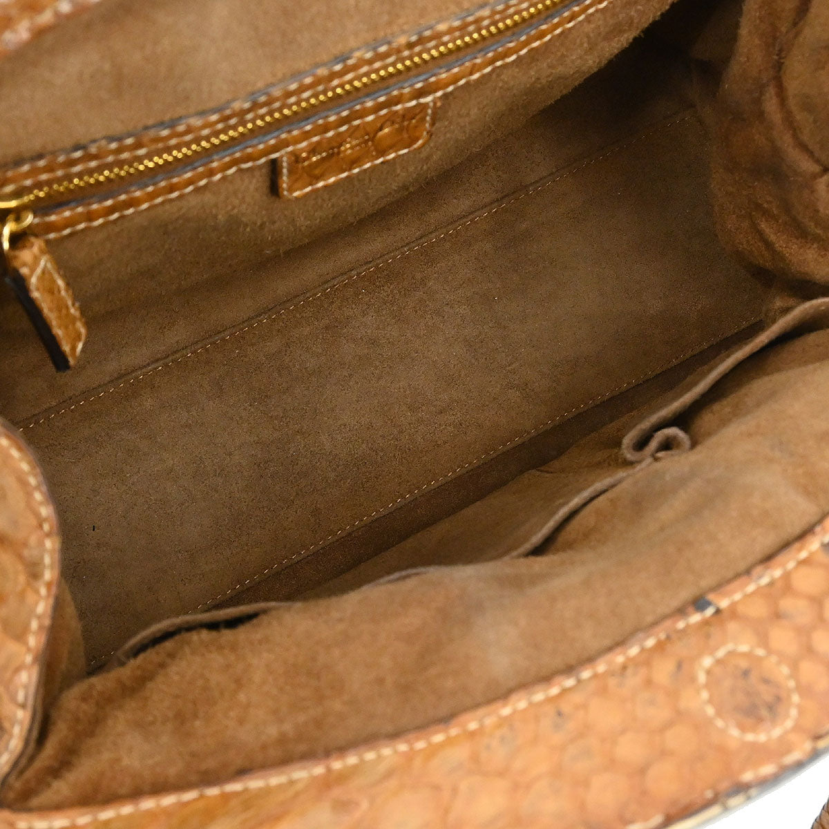 Christian Dior * Beige Canvas Python Handbag