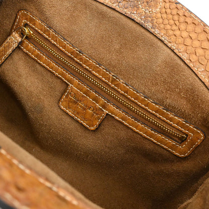Christian Dior * Beige Canvas Python Handbag