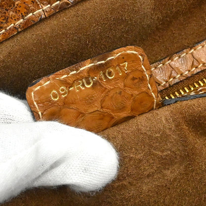 Christian Dior * Beige Canvas Python Handbag