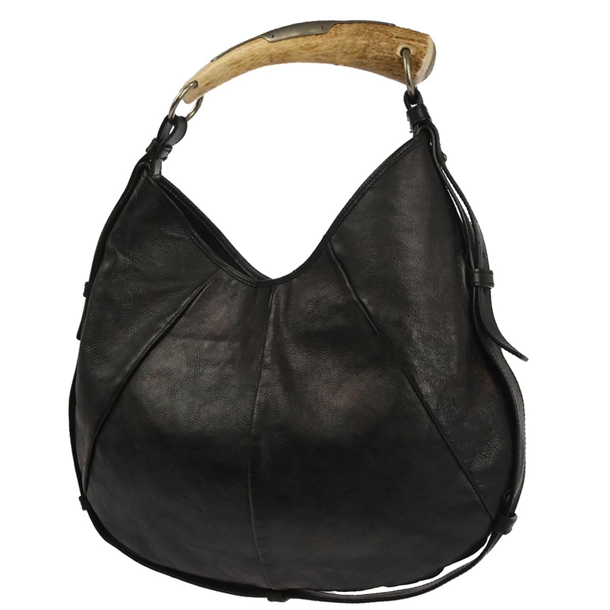 Yves Saint Laurent Black Medium Mombasa Hobo Handbag