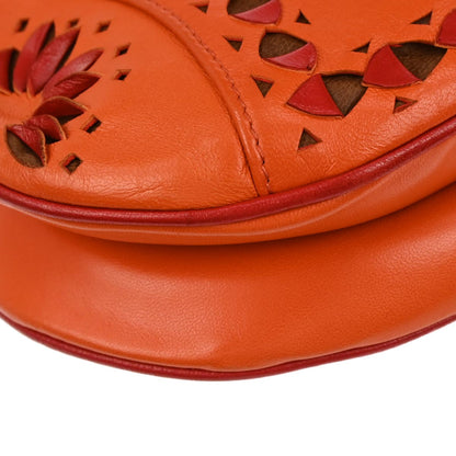 Christian Dior Orange Red Saddle Handbag