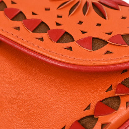 Christian Dior Orange Red Saddle Handbag