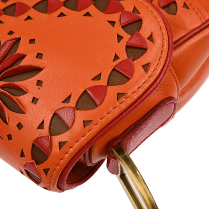 Christian Dior Orange Red Saddle Handbag
