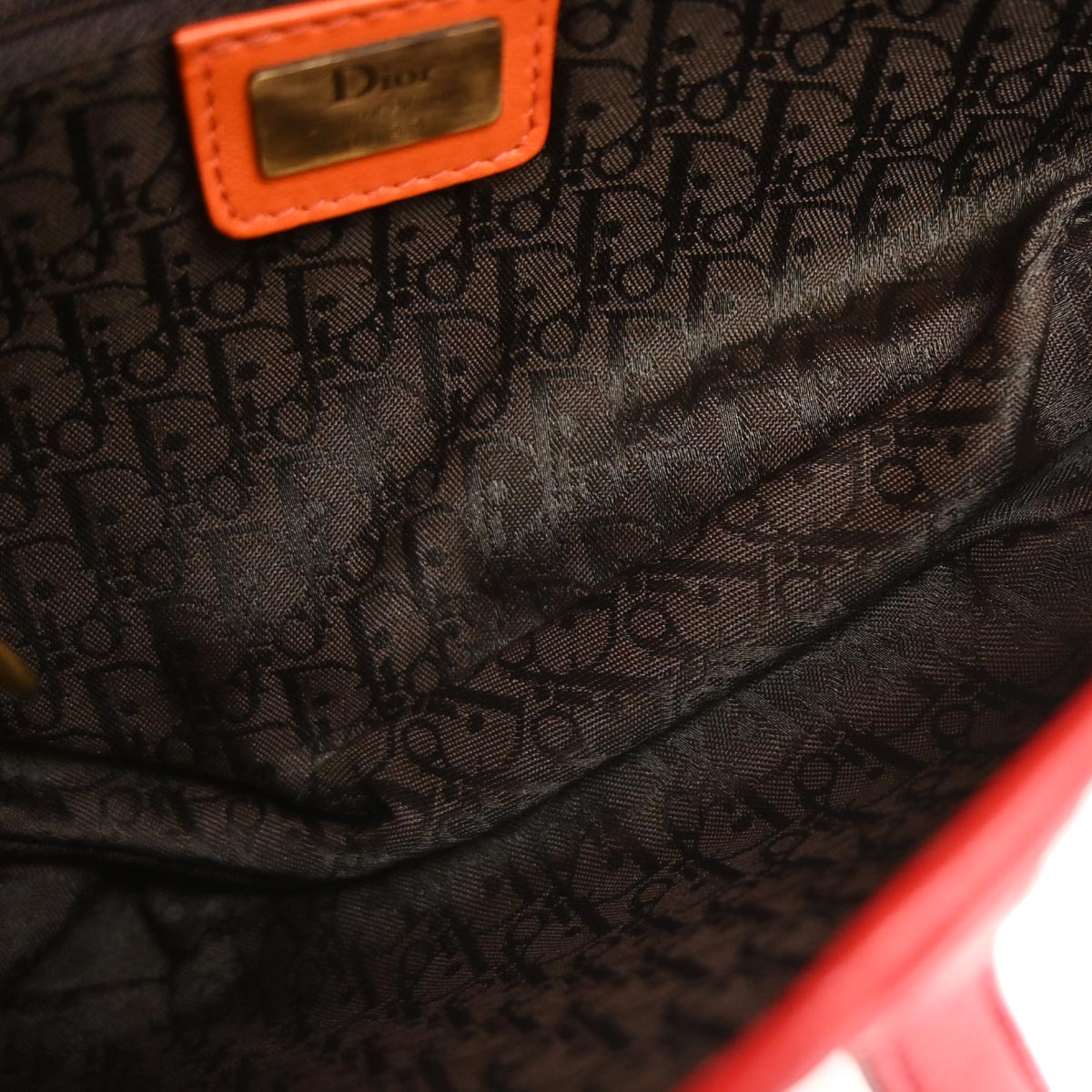 Christian Dior Orange Red Saddle Handbag