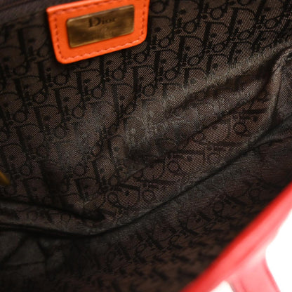 Christian Dior Orange Red Saddle Handbag
