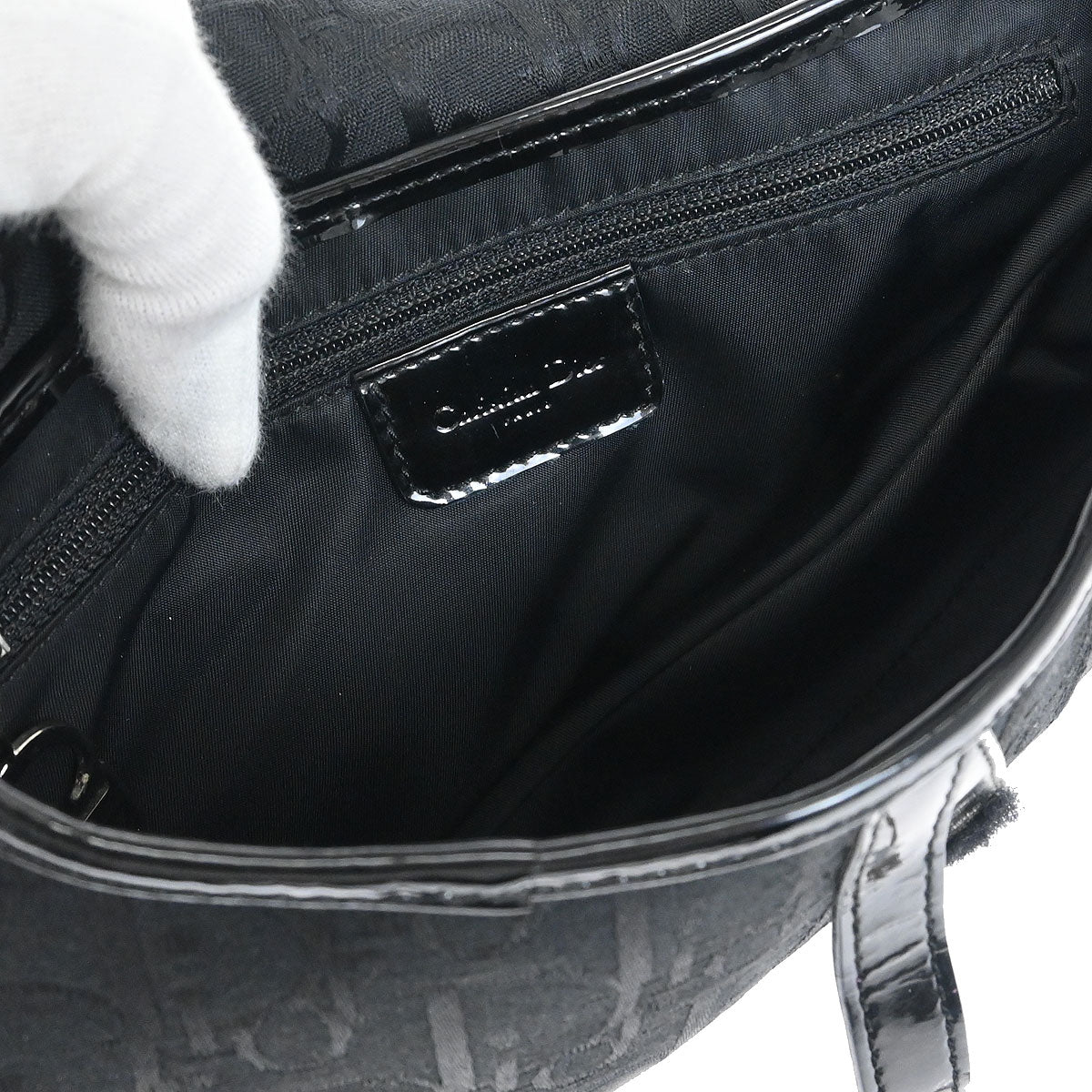 Christian Dior Black Trotter Saddle Handbag
