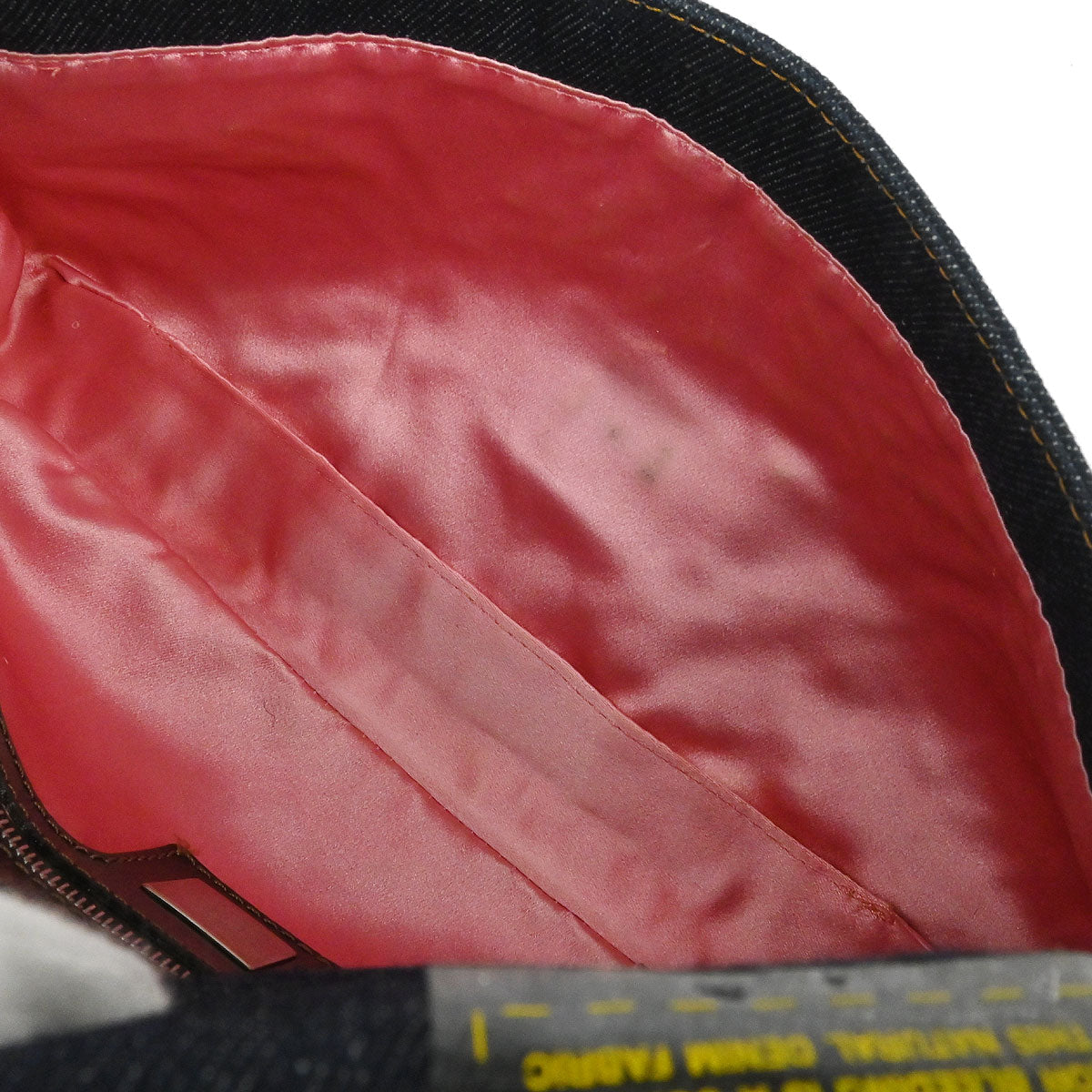 Fendi Navy Denim Floral Baguette Handbag