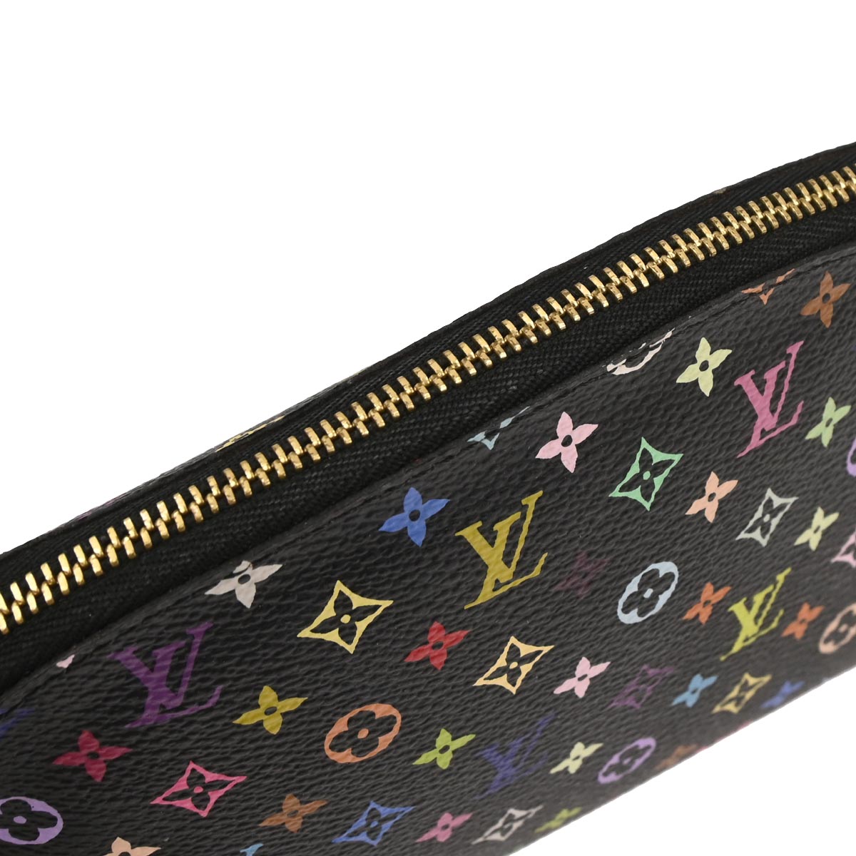 Louis Vuitton Black Monogram Multicolor Pochette Cosmetic M47355