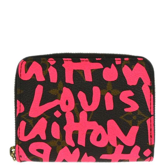 Louis Vuitton 2008 Pink Graffiti Zippy Coin Purse Wallet M93707