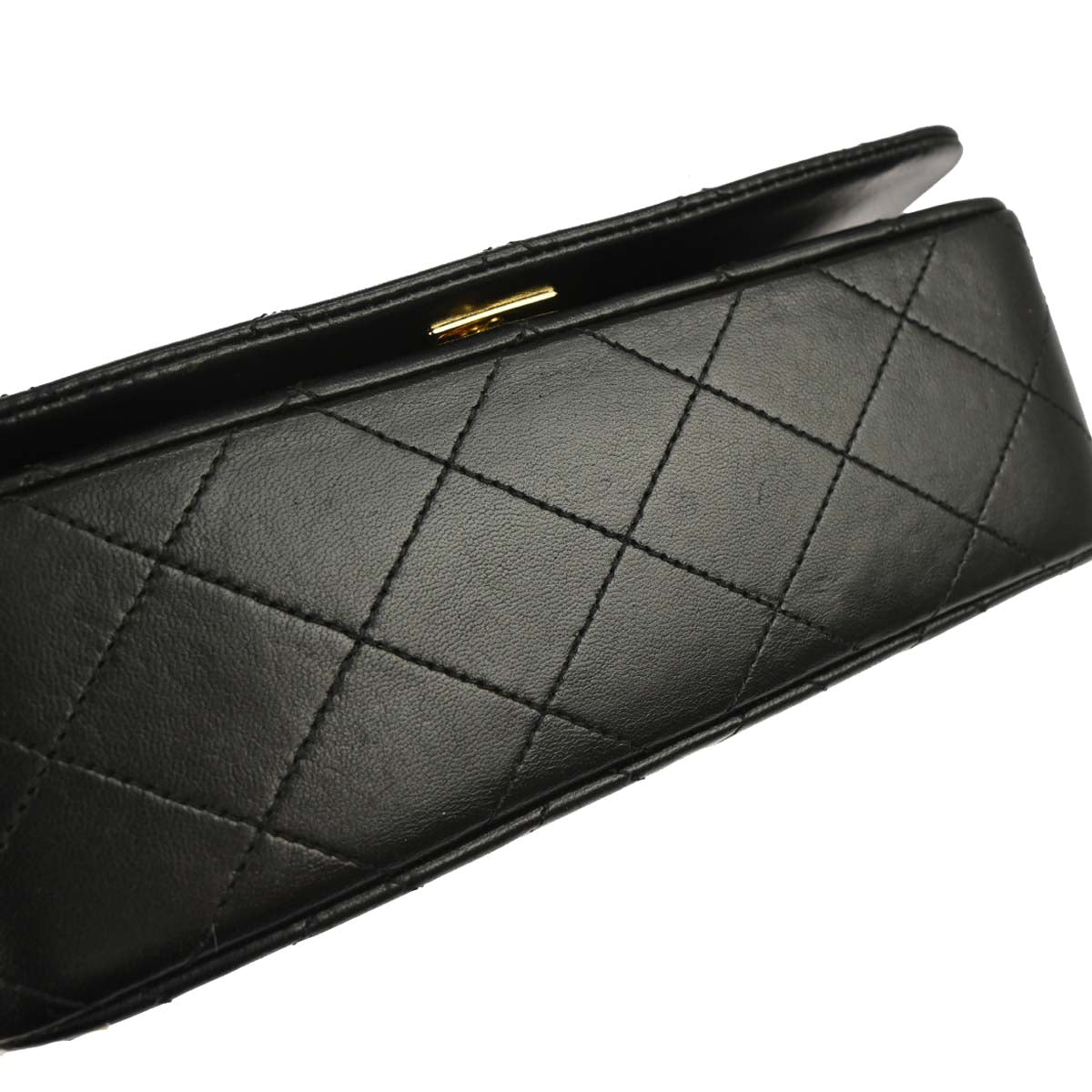 Chanel Black Lambskin Turnlock Mini Full Flap Shoulder Bag