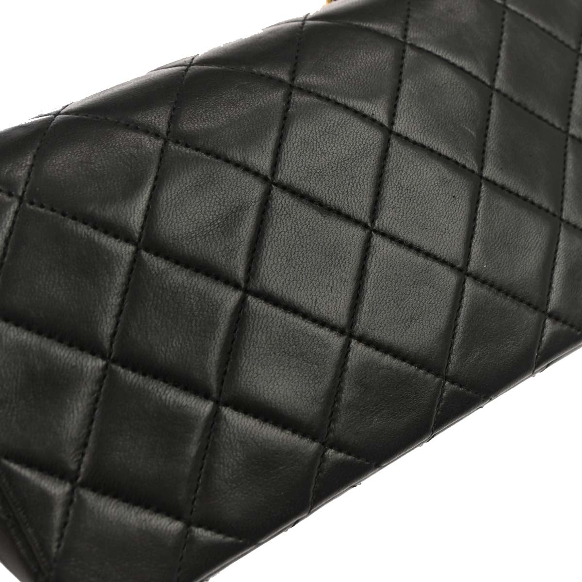 Chanel Black Lambskin Turnlock Mini Full Flap Shoulder Bag