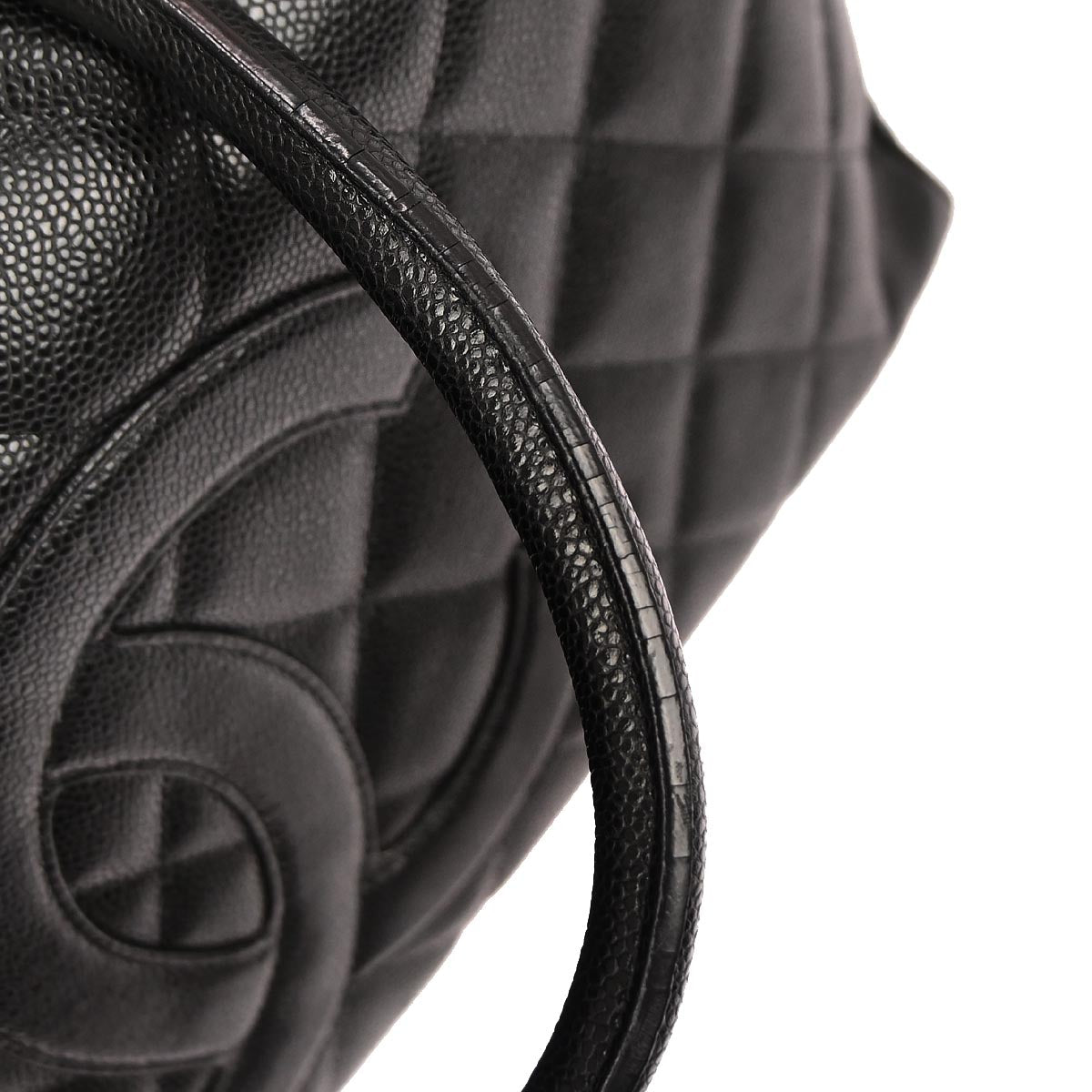 Chanel Black Caviar Skin 2way Shoulder Bowling Bag 50