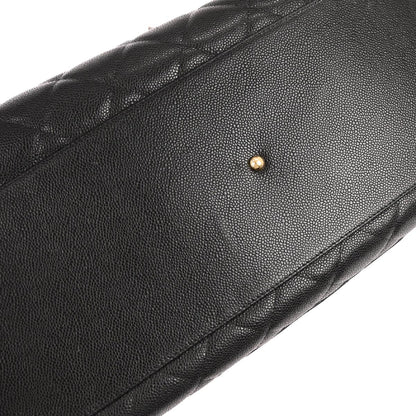 Chanel Black Caviar Skin 2way Shoulder Bowling Bag 50