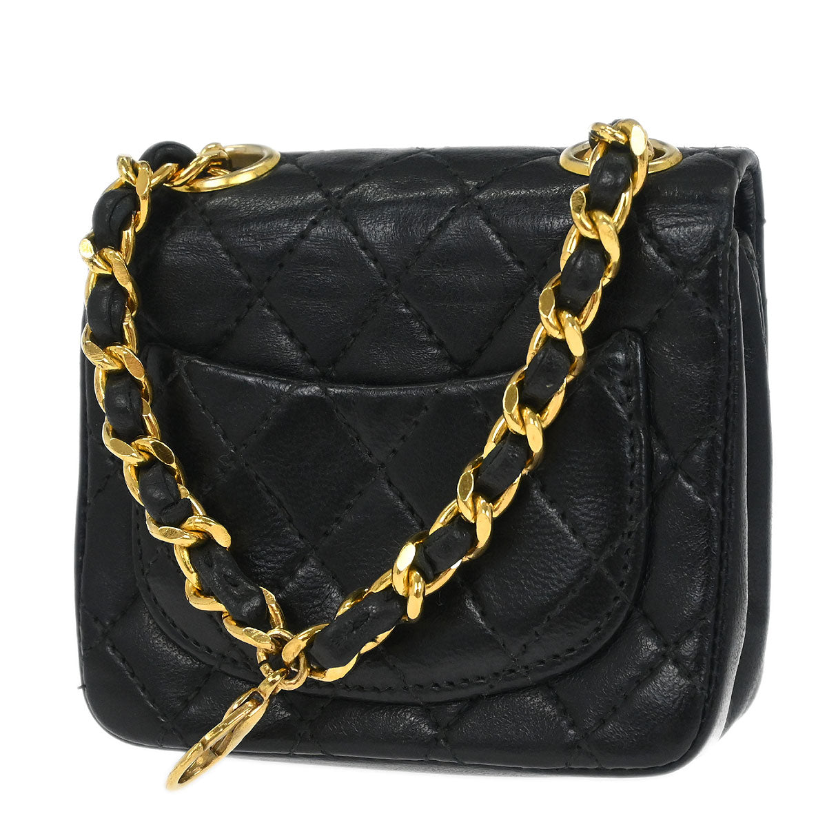 Chanel Black Lambskin Classic Flap Micro Bum Belt Bag