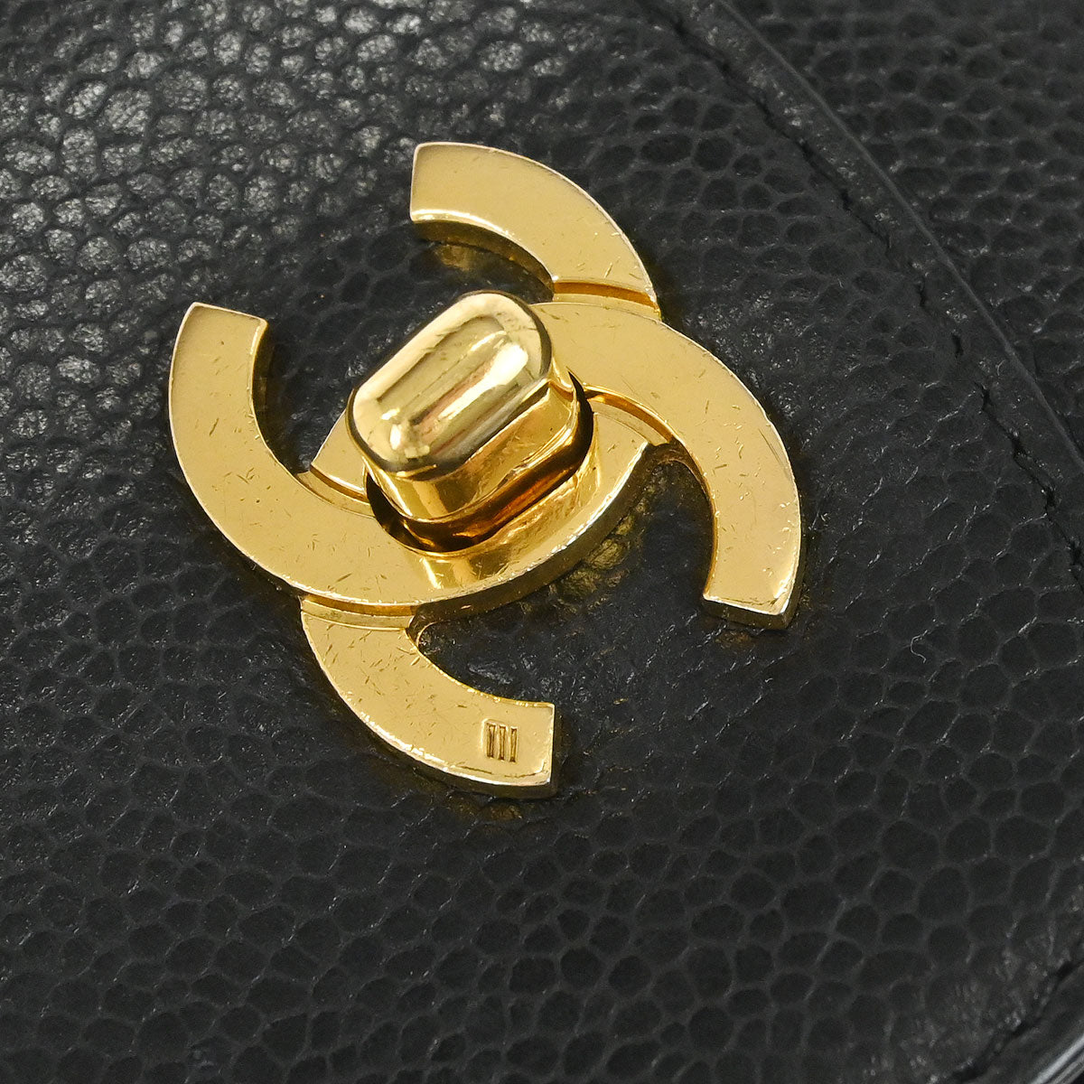 Chanel Black Caviar Skin Chain Shoulder Bag Pochette Phone Case