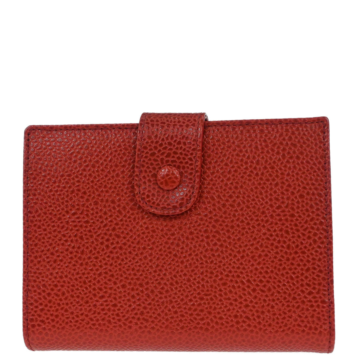 Chanel Bifold Wallet Purse Red Caviar Skin