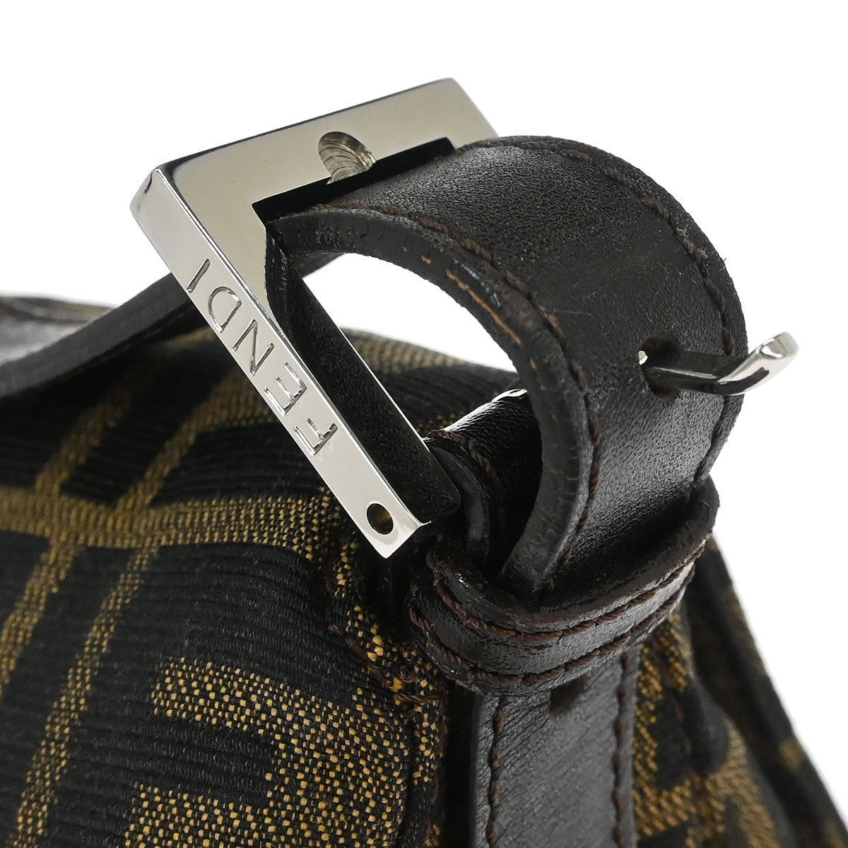Fendi Brown Canvas Zucca Mamma Baguette Handbag