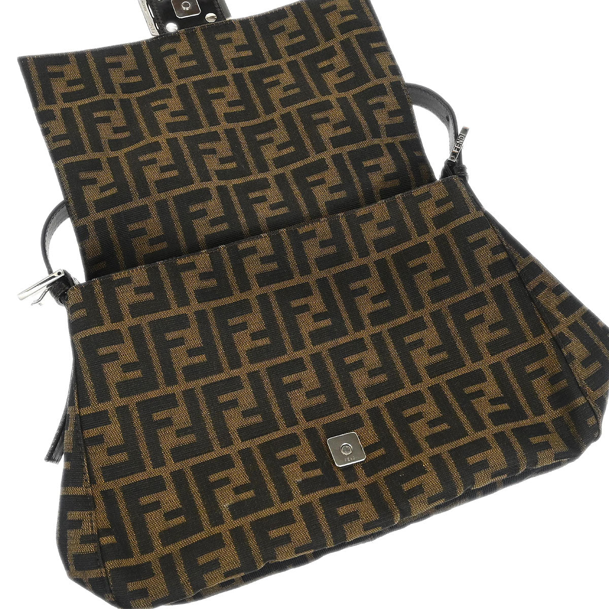 Fendi Brown Canvas Zucca Mamma Baguette Handbag