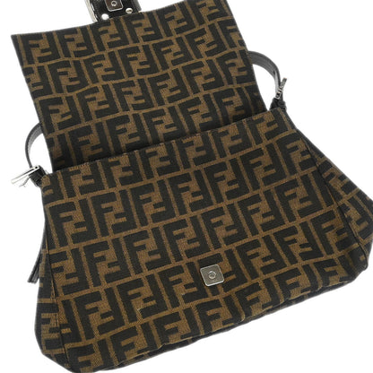 Fendi Brown Canvas Zucca Mamma Baguette Handbag