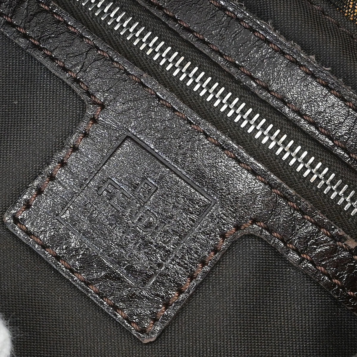 Fendi Brown Canvas Zucca Mamma Baguette Handbag