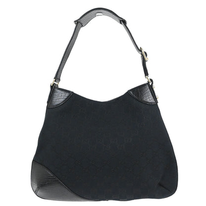Gucci Black GG Horsebit Hobo Handbag