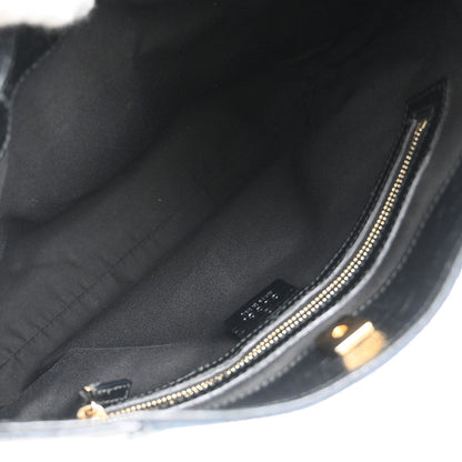 Gucci Black GG Horsebit Hobo Handbag