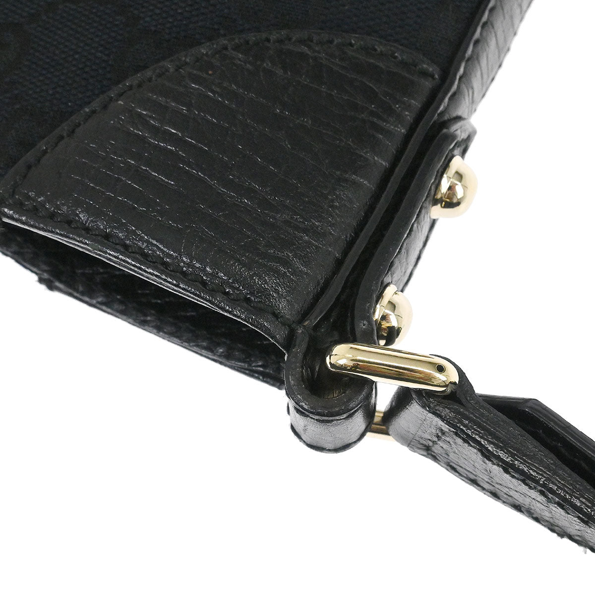 Gucci Black GG Horsebit Hobo Handbag