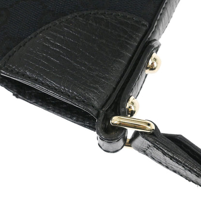 Gucci Black GG Horsebit Hobo Handbag