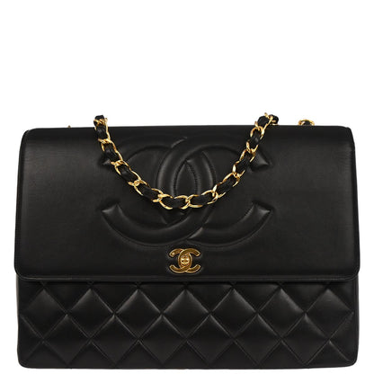 Chanel Black Lambskin Maxi Classic Flap Shoulder Bag