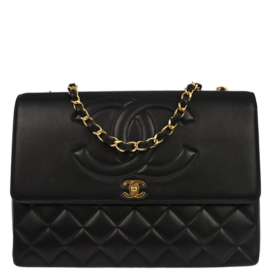 Chanel Black Lambskin Maxi Classic Flap Shoulder Bag