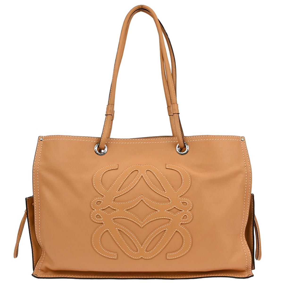 Loewe * Light Brown Leather Anagram Tote Handbag