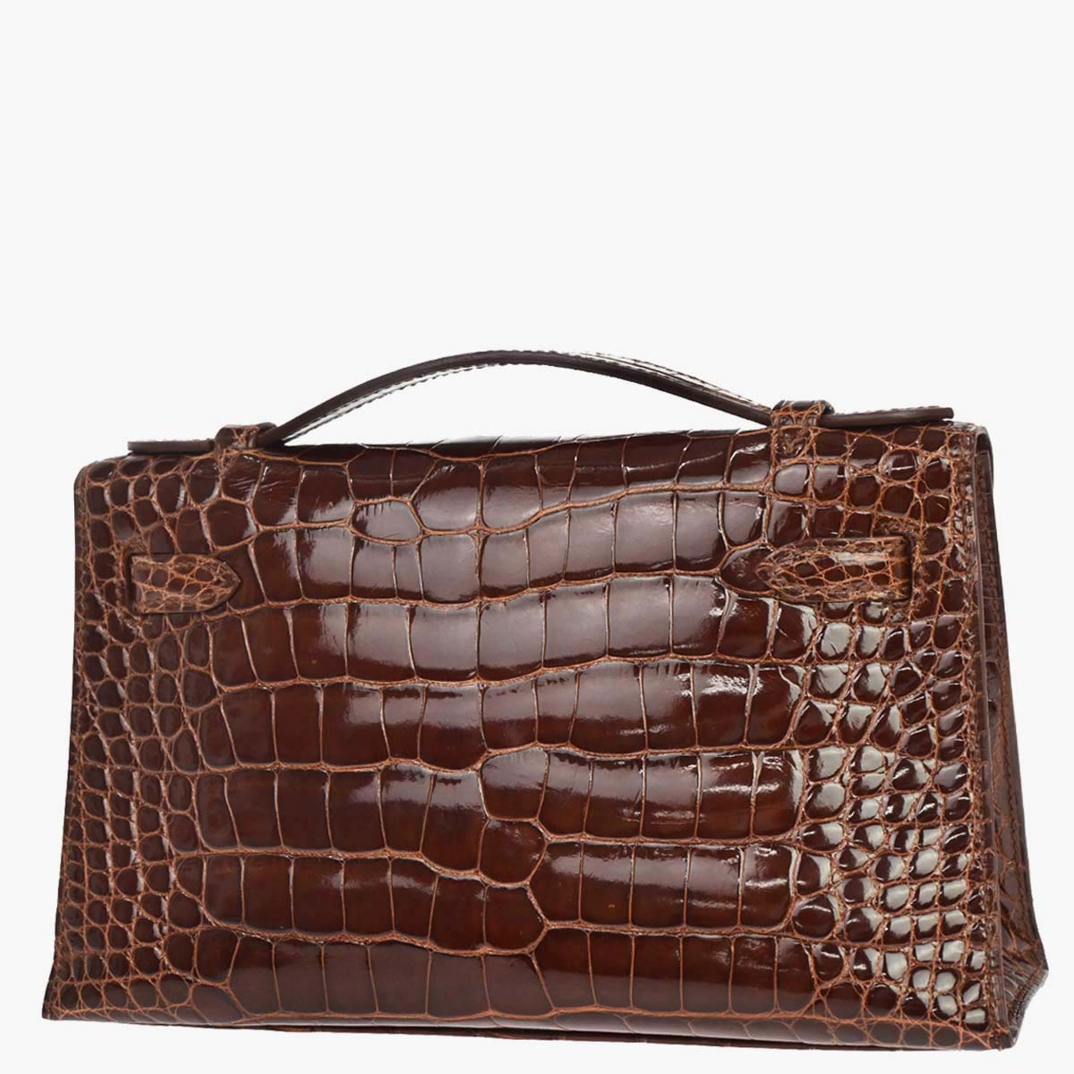 Hermes * Miel Alligator Kelly Pochette Handbag