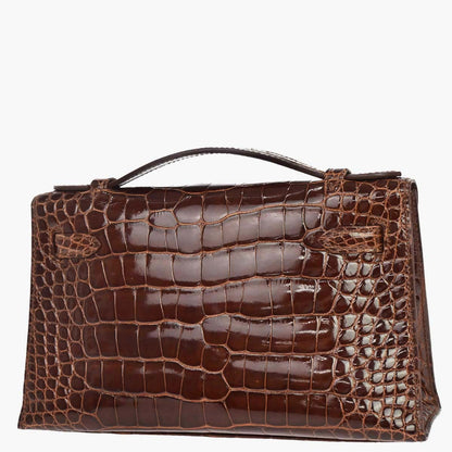 Hermes * Miel Alligator Kelly Pochette Handbag