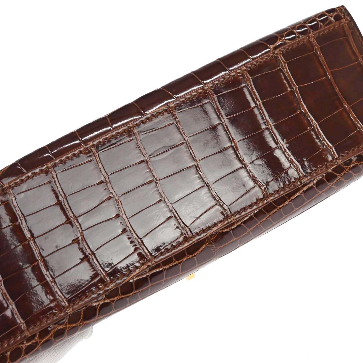 Hermes * Miel Alligator Kelly Pochette Handbag