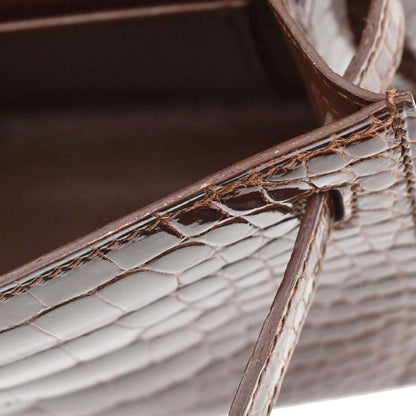Hermes * Miel Alligator Kelly Pochette Handbag