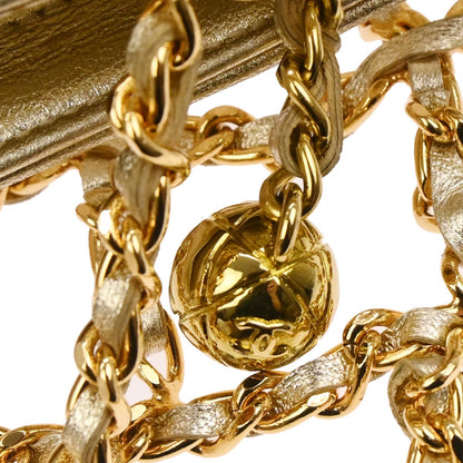 Chanel 1994-1996 Gold Lambskin Caged-chain Handbag