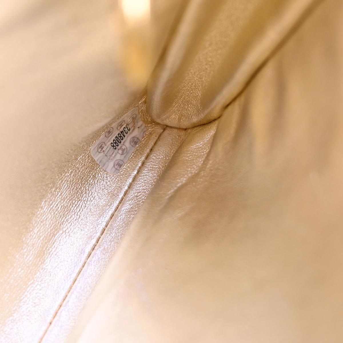 Chanel 1994-1996 Gold Lambskin Caged-chain Handbag