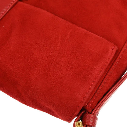 Fendi Red Suede Baguette Handbag