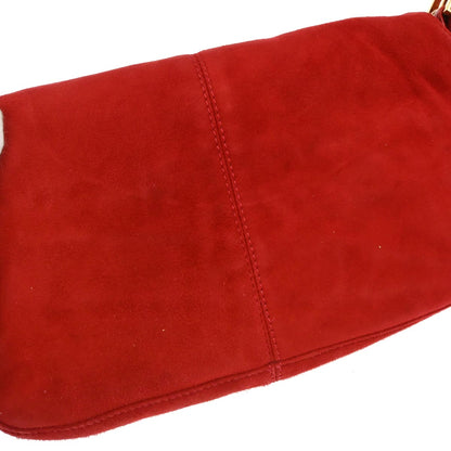Fendi Red Suede Baguette Handbag