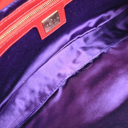 Fendi Red Suede Baguette Handbag